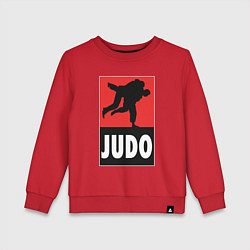 Свитшот хлопковый детский Judo, цвет: красный