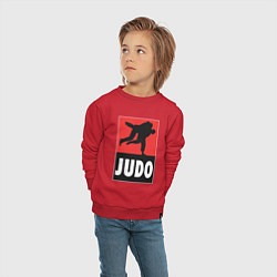 Свитшот хлопковый детский Judo, цвет: красный — фото 2