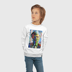 Свитшот хлопковый детский Портрет Энди Уорхола, цвет: белый — фото 2