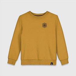 Свитшот хлопковый детский Физика Атом, цвет: горчичный
