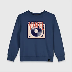 Свитшот хлопковый детский Винил Vinyl DJ, цвет: тёмно-синий