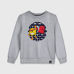 Свитшот хлопковый детский Pac-Man, цвет: меланж
