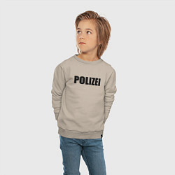 Свитшот хлопковый детский POLIZEI Полиция Надпись Черная, цвет: миндальный — фото 2