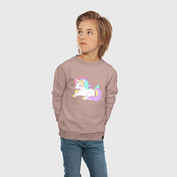 Свитшот хлопковый детский Волшебная лошадка, цвет: пыльно-розовый — фото 2