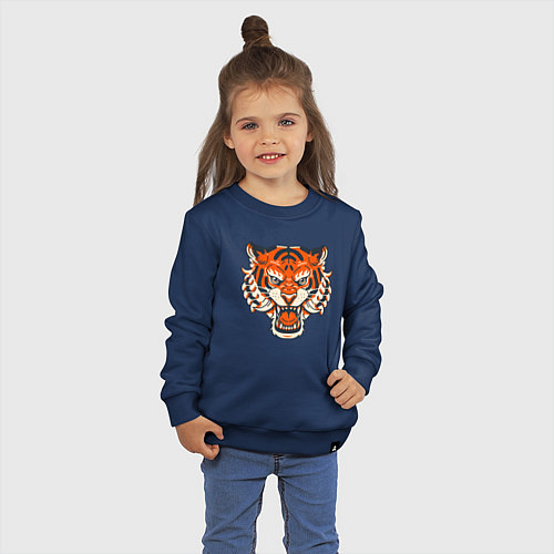 Детский свитшот Super Tiger / Тёмно-синий – фото 3