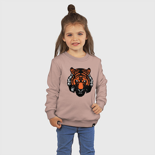 Детский свитшот Bad Tiger / Пыльно-розовый – фото 3