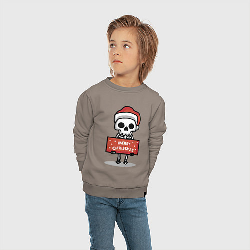 Детский свитшот Merry Christmas joke / Утренний латте – фото 4