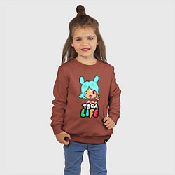 Свитшот хлопковый детский Toca Life, цвет: кирпичный — фото 2