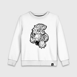 Свитшот хлопковый детский Белый Тигр, цвет: белый