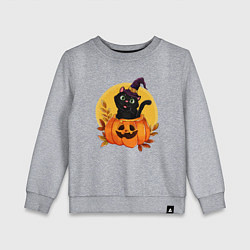 Свитшот хлопковый детский Кот волшебник, цвет: меланж