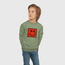 Свитшот хлопковый детский BON JOVI HAVE A NICE DAY SMILE LOGO, цвет: авокадо — фото 2