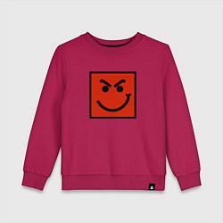 Свитшот хлопковый детский BON JOVI HAVE A NICE DAY SMILE LOGO, цвет: маджента