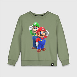 Свитшот хлопковый детский Mario Bros, цвет: авокадо