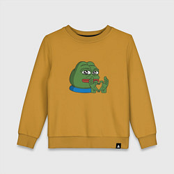 Свитшот хлопковый детский Pepe love пепе лов, цвет: горчичный