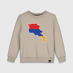 Свитшот хлопковый детский Map Armenia, цвет: миндальный