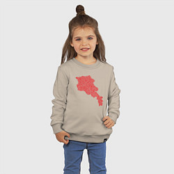 Свитшот хлопковый детский Red Armenia, цвет: миндальный — фото 2