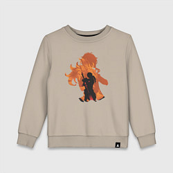 Свитшот хлопковый детский ДИЛЮК ГЕНШИН ПИРО, цвет: миндальный