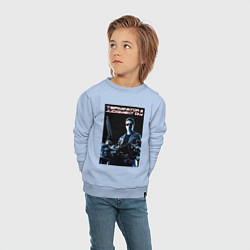 Свитшот хлопковый детский Арнольд Шварценеггер, цвет: мягкое небо — фото 2