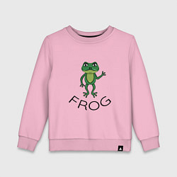 Свитшот хлопковый детский Frog green, цвет: светло-розовый