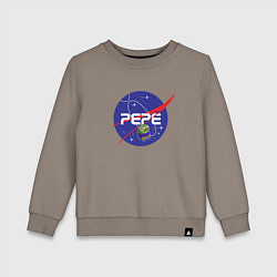 Свитшот хлопковый детский Pepe Pepe space Nasa, цвет: утренний латте