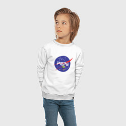 Свитшот хлопковый детский Pepe Pepe space Nasa, цвет: белый — фото 2