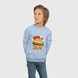 Свитшот хлопковый детский Королевский бургер, цвет: мягкое небо — фото 2