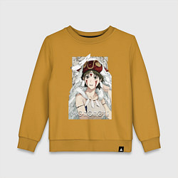 Свитшот хлопковый детский Princеss mononoke, цвет: горчичный