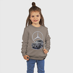 Свитшот хлопковый детский Mercedes Gelendwagen G63 AMG G-class G400d, цвет: утренний латте — фото 2
