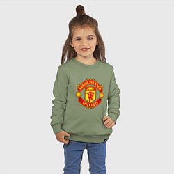 Свитшот хлопковый детский Манчестер Юнайтед логотип, цвет: авокадо — фото 2