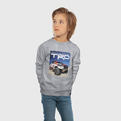 Свитшот хлопковый детский Toyota Racing Development, desert, цвет: меланж — фото 2