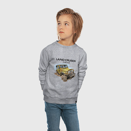 Детский свитшот Toyota Land Cruiser FJ 40 4X4 / Меланж – фото 4