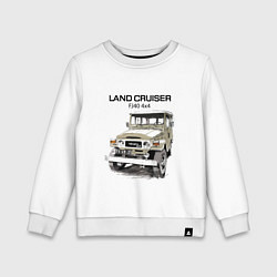 Свитшот хлопковый детский Toyota Land Cruiser FJ 40 4X4 sketch, цвет: белый