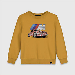 Свитшот хлопковый детский Крутая разрисованная тачка, цвет: горчичный