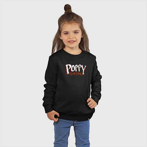 Детский свитшот Poppy Playtime Logo / Черный – фото 3