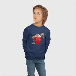 Свитшот хлопковый детский Рождественский пряник, цвет: тёмно-синий — фото 2