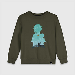 Свитшот хлопковый детский Xiao Сяо, цвет: хаки