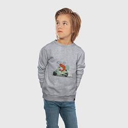 Свитшот хлопковый детский Креветка на мопеде, цвет: меланж — фото 2