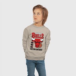 Свитшот хлопковый детский Chicago Bulls NBA, цвет: миндальный — фото 2