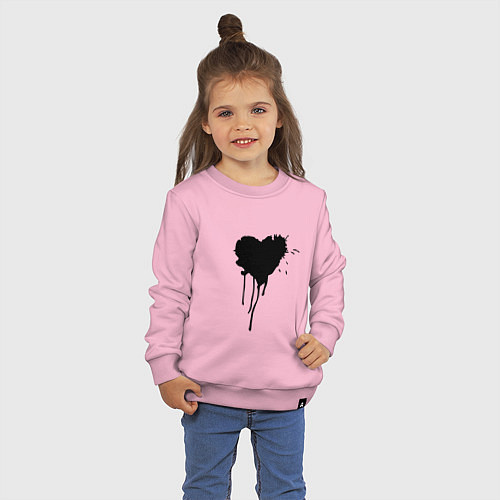 Детский свитшот День любви сердце / Светло-розовый – фото 3