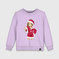 Свитшот хлопковый детский Анимешная девочка Санта, цвет: лаванда