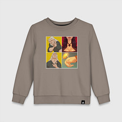 Свитшот хлопковый детский Ведьмаку Заплатите Чеканной Монетой, цвет: утренний латте