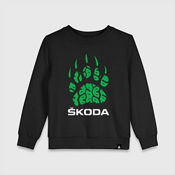 Свитшот хлопковый детский SKODA ШКОДА ХИЩНИК, цвет: черный