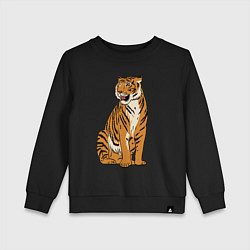 Свитшот хлопковый детский Дерзкая независимая тигрица, цвет: черный