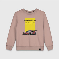 Свитшот хлопковый детский Porsche Carrera 4S Motorsport, цвет: пыльно-розовый