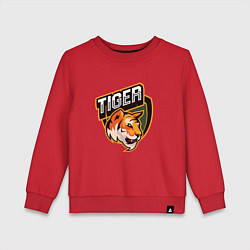 Свитшот хлопковый детский Тигр Tiger логотип, цвет: красный