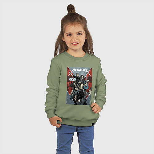 Детский свитшот Metallica - cool dudes! / Авокадо – фото 3