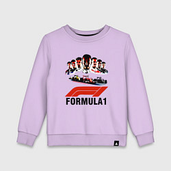 Свитшот хлопковый детский Пилоты формулы 1, цвет: лаванда