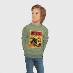 Свитшот хлопковый детский Metallica - Iowa speedway playbill, цвет: авокадо — фото 2