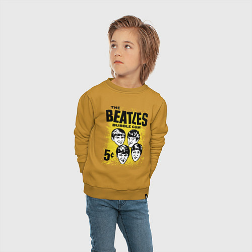 Детский свитшот The Beatles bubble gum / Горчичный – фото 4