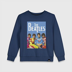 Свитшот хлопковый детский The Beatles - world legend!, цвет: тёмно-синий